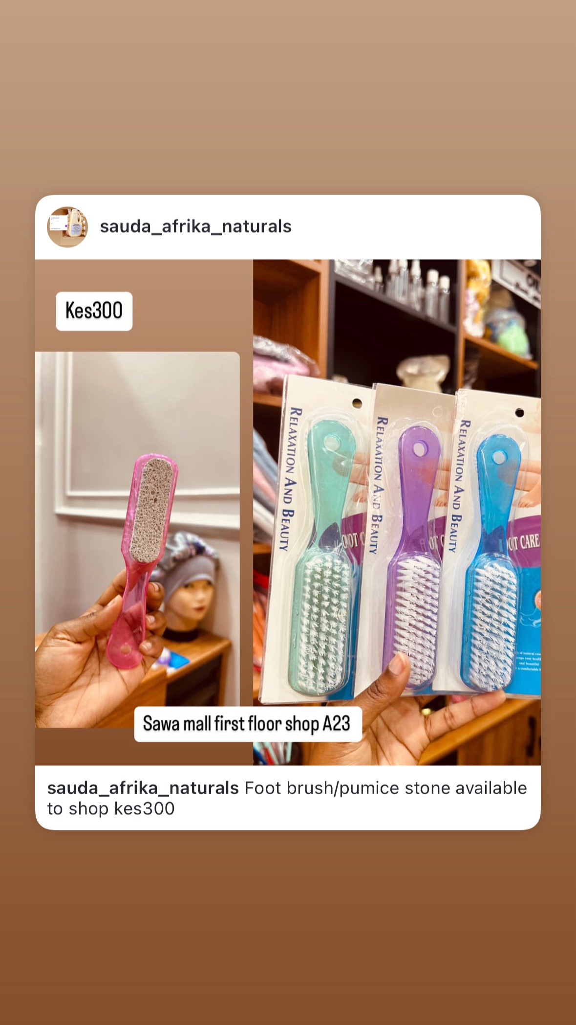 Pumice stone/brush (green & blue left)